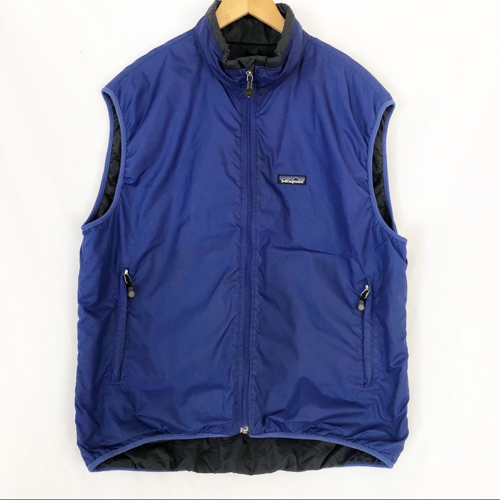 Men’s Patagonia nylon insulated vest sz L blue